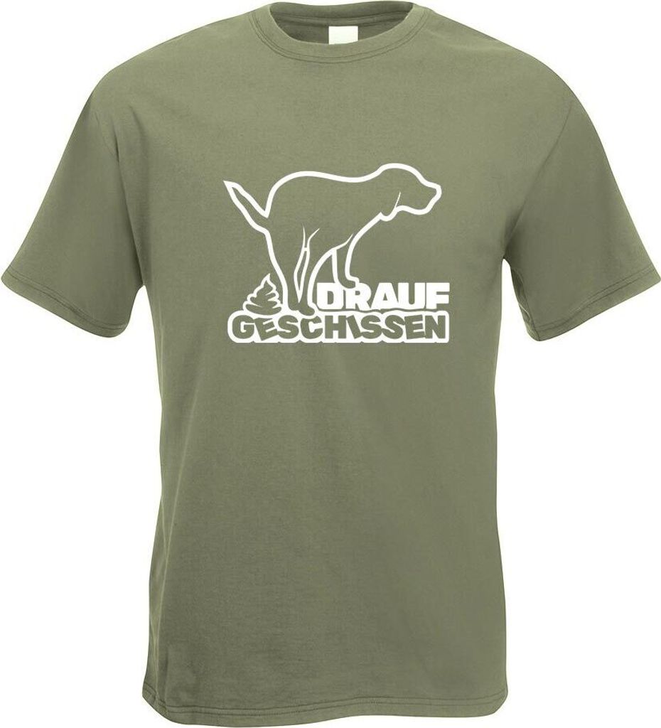 Kiwistar - T-Shirt - Olive - Drauf geschissen - Scheiße - Kacke Motiv Bedruckt Funshirt Design Print - mit Motiv Bedruckt - Funshirt Design - Spor...