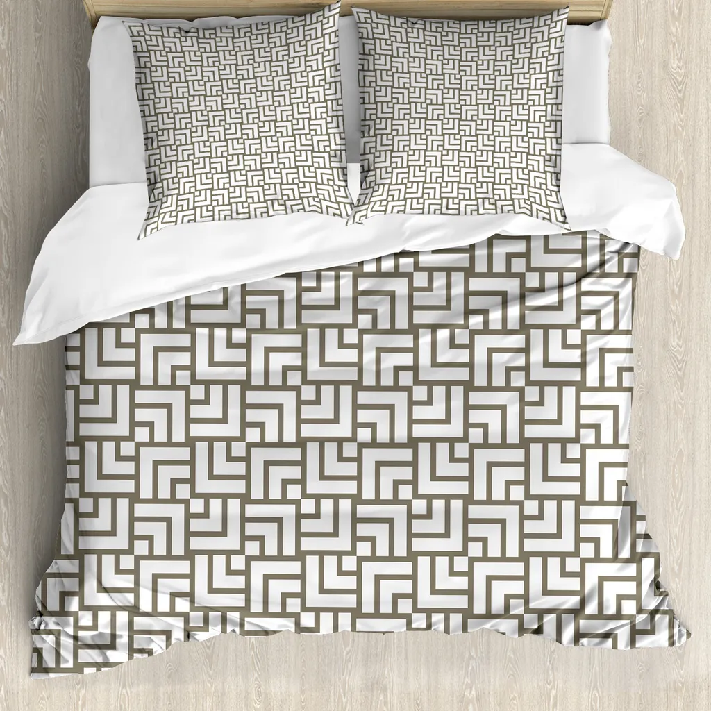 ABAKUHAUS Copripiumino Verde Maze 155x220: Comfort Antiacaro Garantito