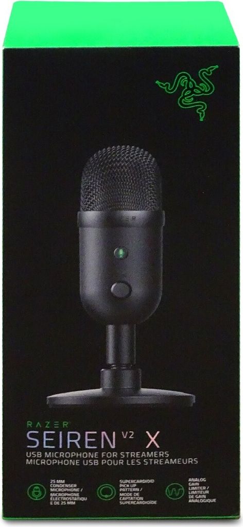 Razer Seiren V2 X USB-Mikrofon, 25 mm Kondensatormikrofon