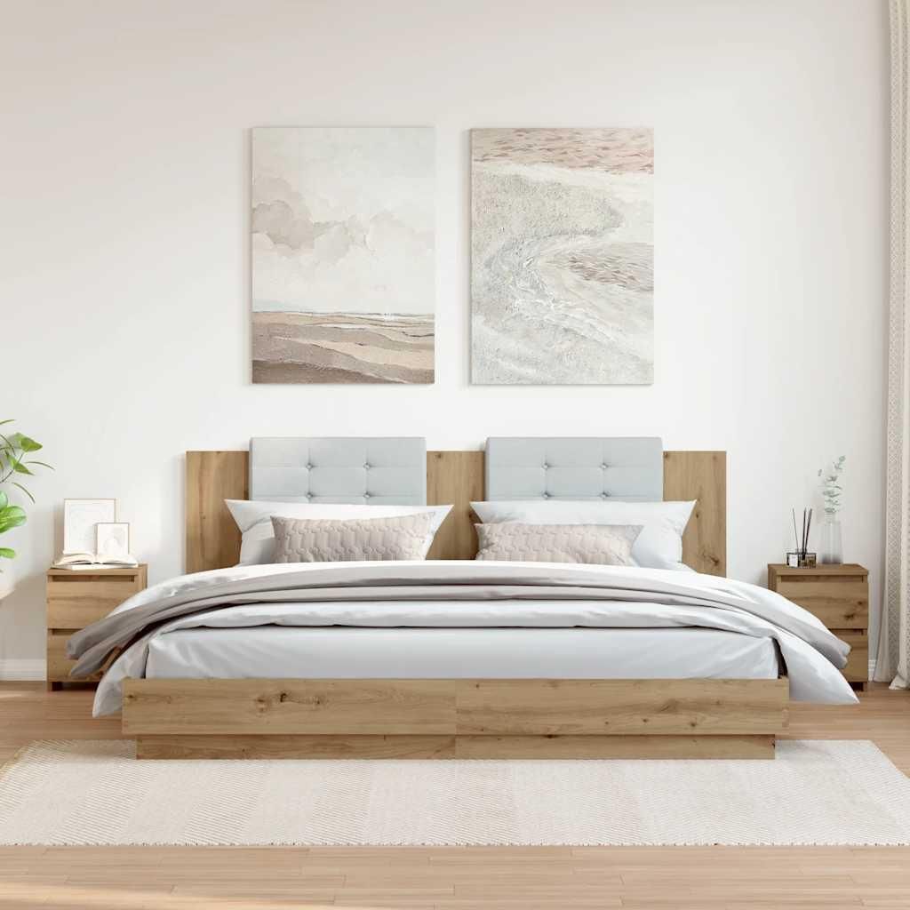 vidaXL Comodini 2 pz. Rovere artigianale 30x30x40 cm Immagine del prodotto 