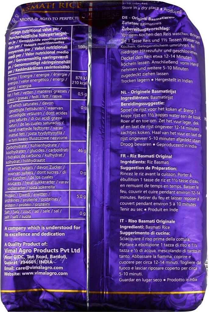 SWAD - Riso Basmati senza glutine 1000 g Immagine del prodotto 