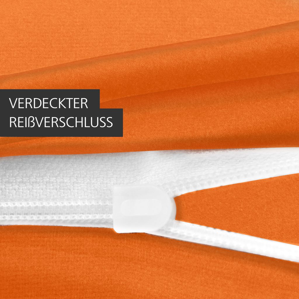 Bettwäsche Bettgarnitur Bettbezug 100% Baumwolle 135x200 155x220 200x200 200x220, Farbe:Orange, Größe:200 x 200 cm