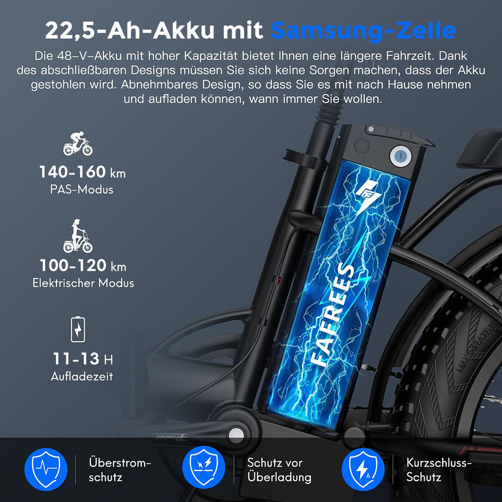 Fafrees F20 MAX Fatbike Ebike Klapprad 20 Zoll mit 48V 18AH Produktbild 11
