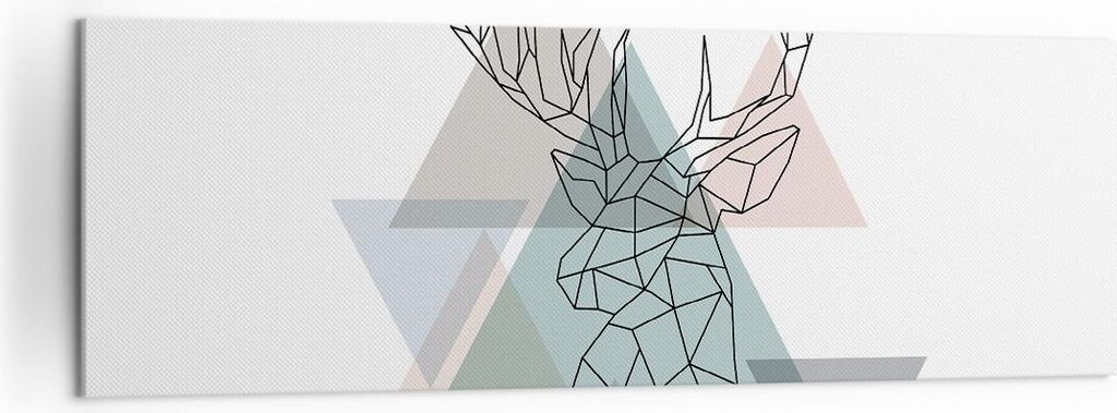 Bild auf Leinwand - Leinwandbild - Hirsch Abstraktion - 160x50cm - Wand Bild - Wanddeko - Leinwanddruck - Bilder - Kunstdruck - Wanddekoration - Le...
