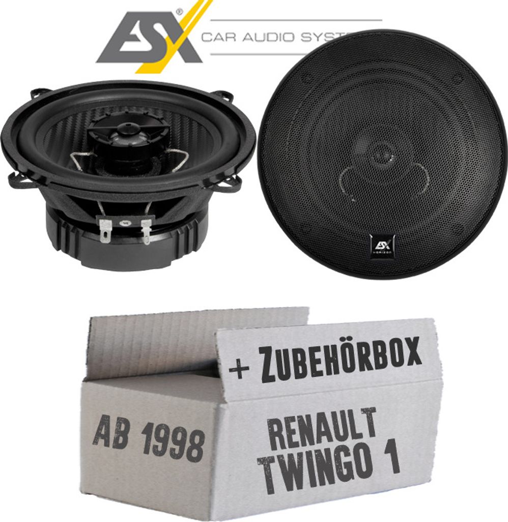 Lautsprecher Boxen ESX HZ52 HORIZON - 13cm Koax Auto Einbausatz - Einbauset passend für Renault Twingo 1 Phase 2 Front - justSOUND