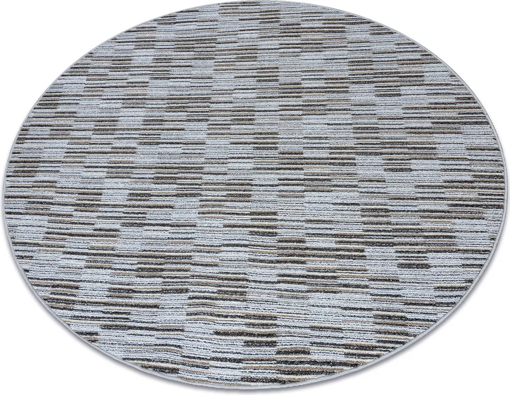 Tapis de salon rond gris LIBRA 109 à motifs cercles ø 100 cm chic
