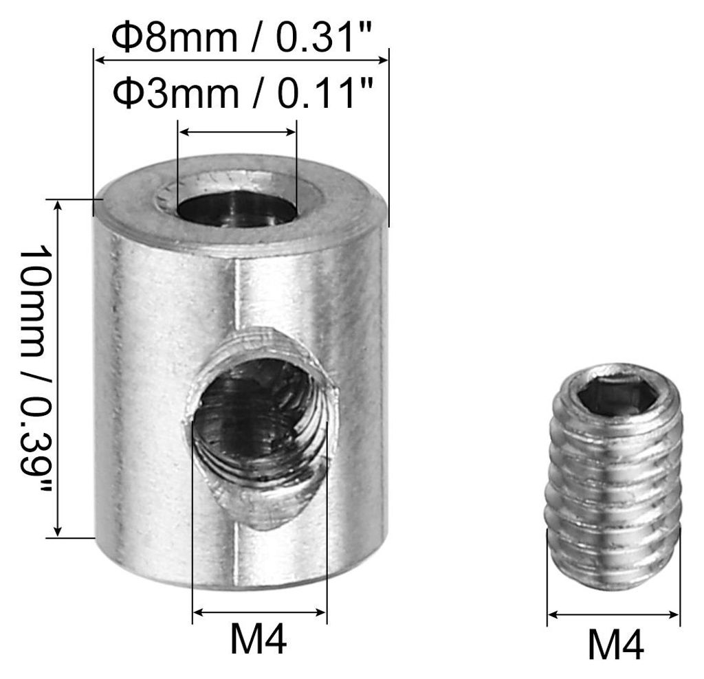 3mm Loch Draht Seil Klammern Set 6Stk 304 Edelstahl Einzel L?cher Schloss Kabel Klemmen Clip mit M4 Sechseck Schrauben Steckschlš¹ssel fš¹r Kab...