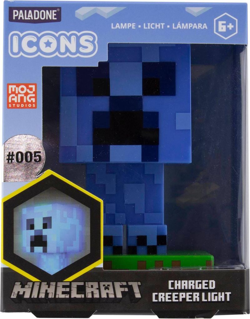 The image shows the packaging of a Minecraft Charged Creeper Light.