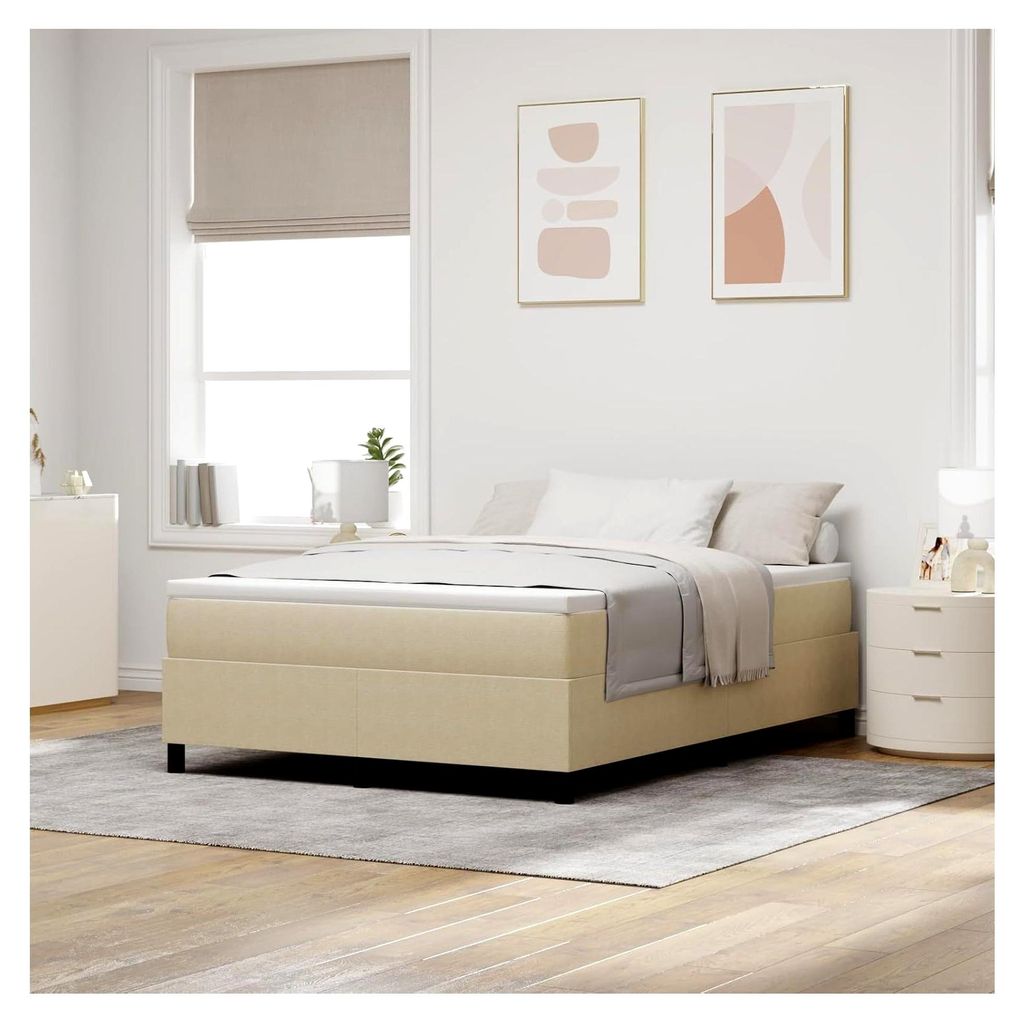 Boxspringbett Hellgrün Grau 160x200 cm Cordstoff