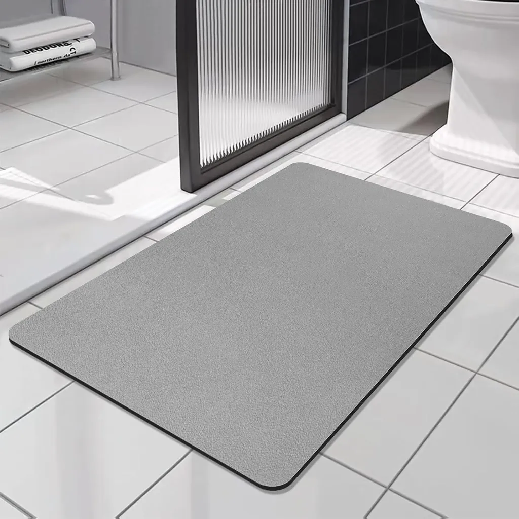 Tapis de bain antidérapant gris 60x150 cm : finissez-en avec les sols humides