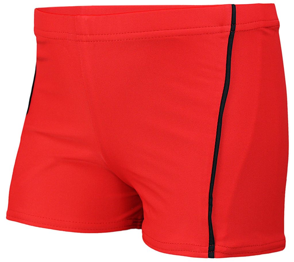 Aquarti Jungen Badehose Gestreift mit Motiven, Farbe: 022 Rot/Schwarz, Größe: 122