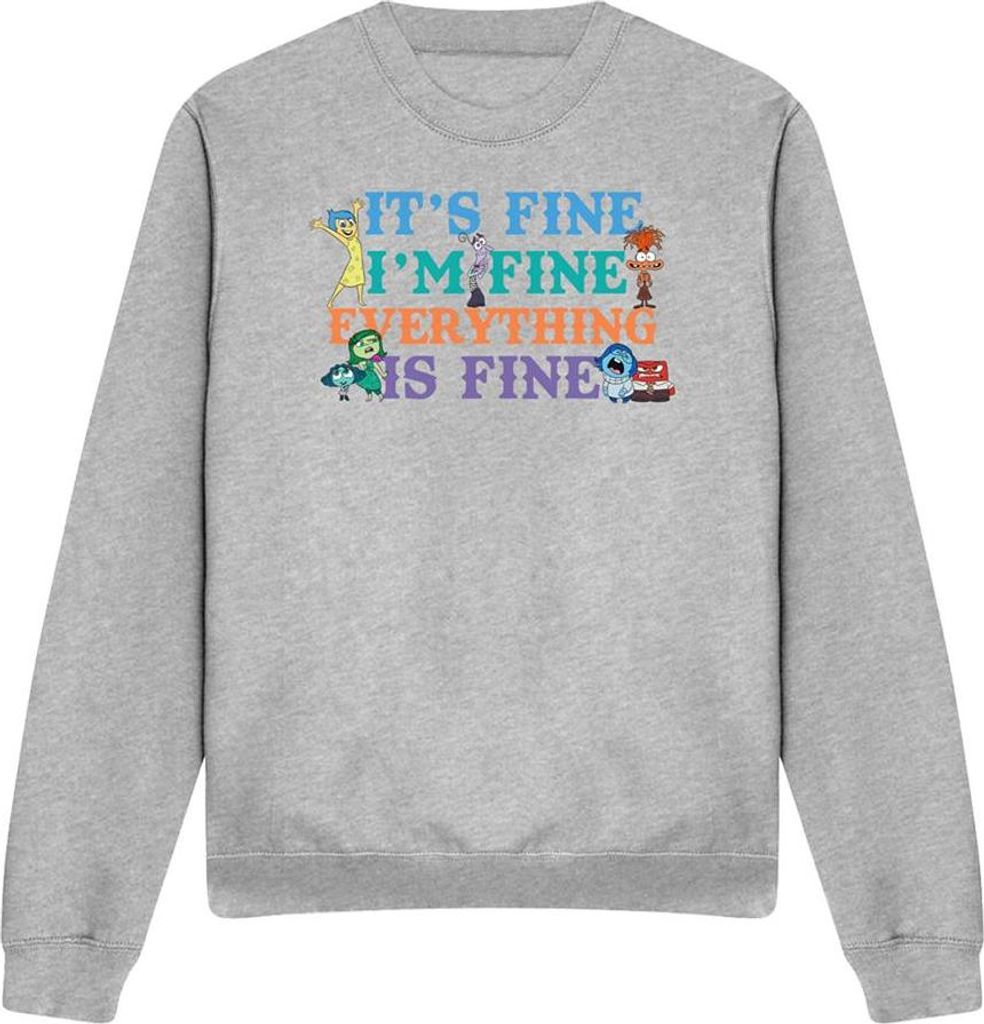 Inside Out 2 - "Its Fine I ́m Fine" Sweatshirt für Damen TV25803 (L) (Grau meliert)