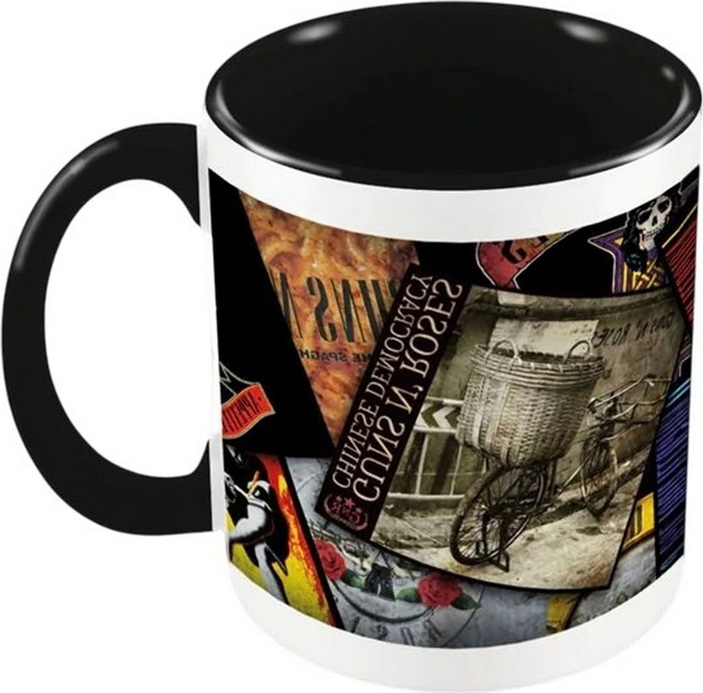 Guns N Roses - Kaffeebecher "Albums Collage", Zweifarbige Innenseite PM10981 (Einheitsgröße) (Bunt)