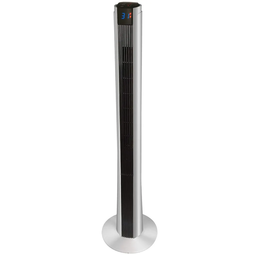 Syntrox Ventilateur de tour numérique XXL avec télécommande noir argenté