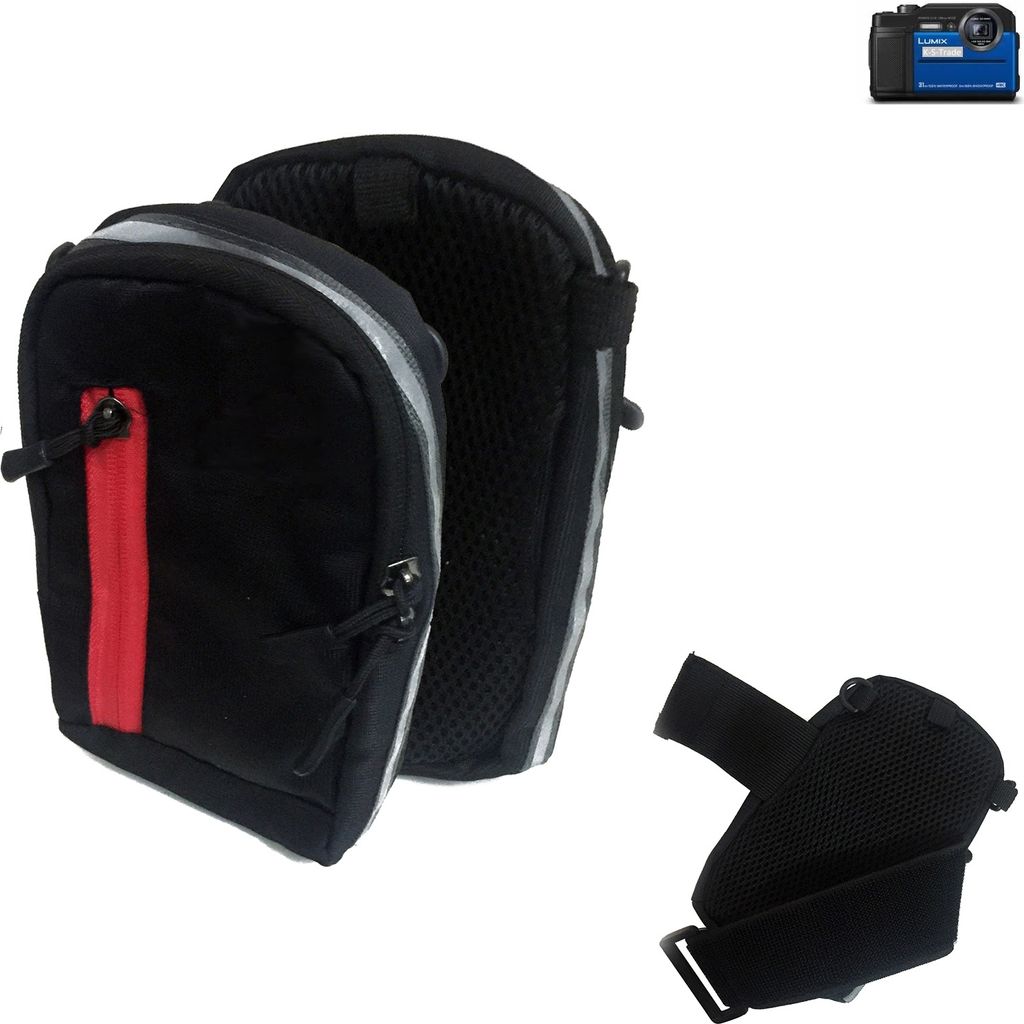 K-S-Trade Fototasche Kameratasche Gürteltasche Schutz Hülle kompatibel mit Panasonic Lumix DC-FT7 Case bag Stoßfest Holster schwarz 1x