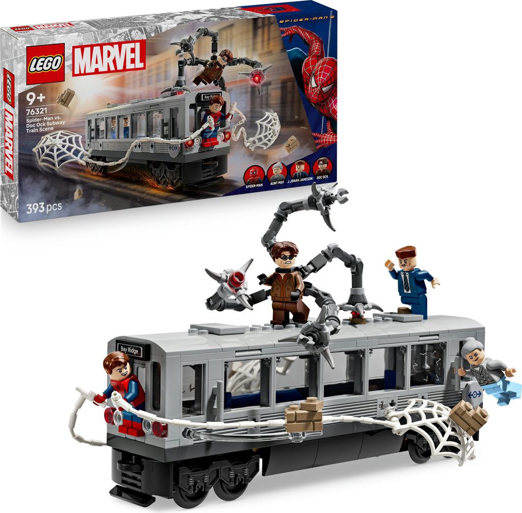 LEGO ǀ Marvel Spider-Man vs. Doc Ock: Showdown in der U-Bahn - Kreatives Spielzeug mit Superhelden Minifiguren - Spielzeug Zugmodell - Kinder Gesc...