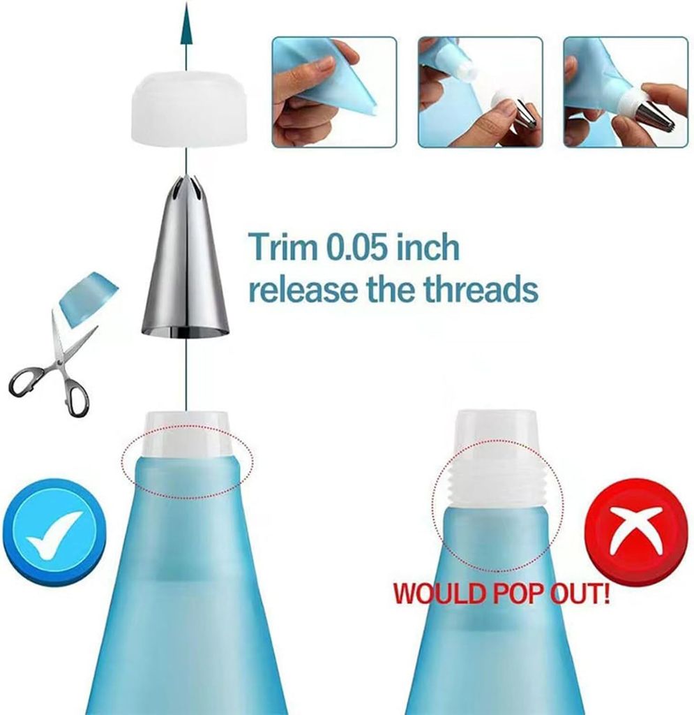 108 Stück Spritzbeutel Set mit Tüllen, Spritzsack Einweg Produktbild 4