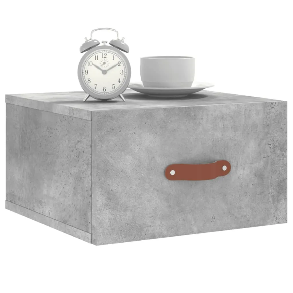 vidaXL Coppia Comodini a Muro Grigio Cemento 35x35x20 cm Moderni - 3