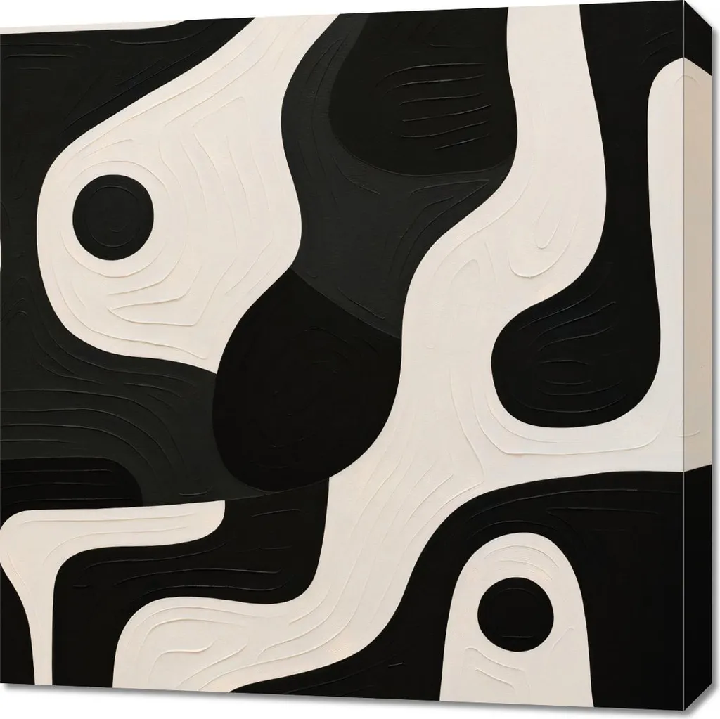 Tableau Moderne 70x70 cm Harmonie Contrastée - Ravivez vos Murs Blancs