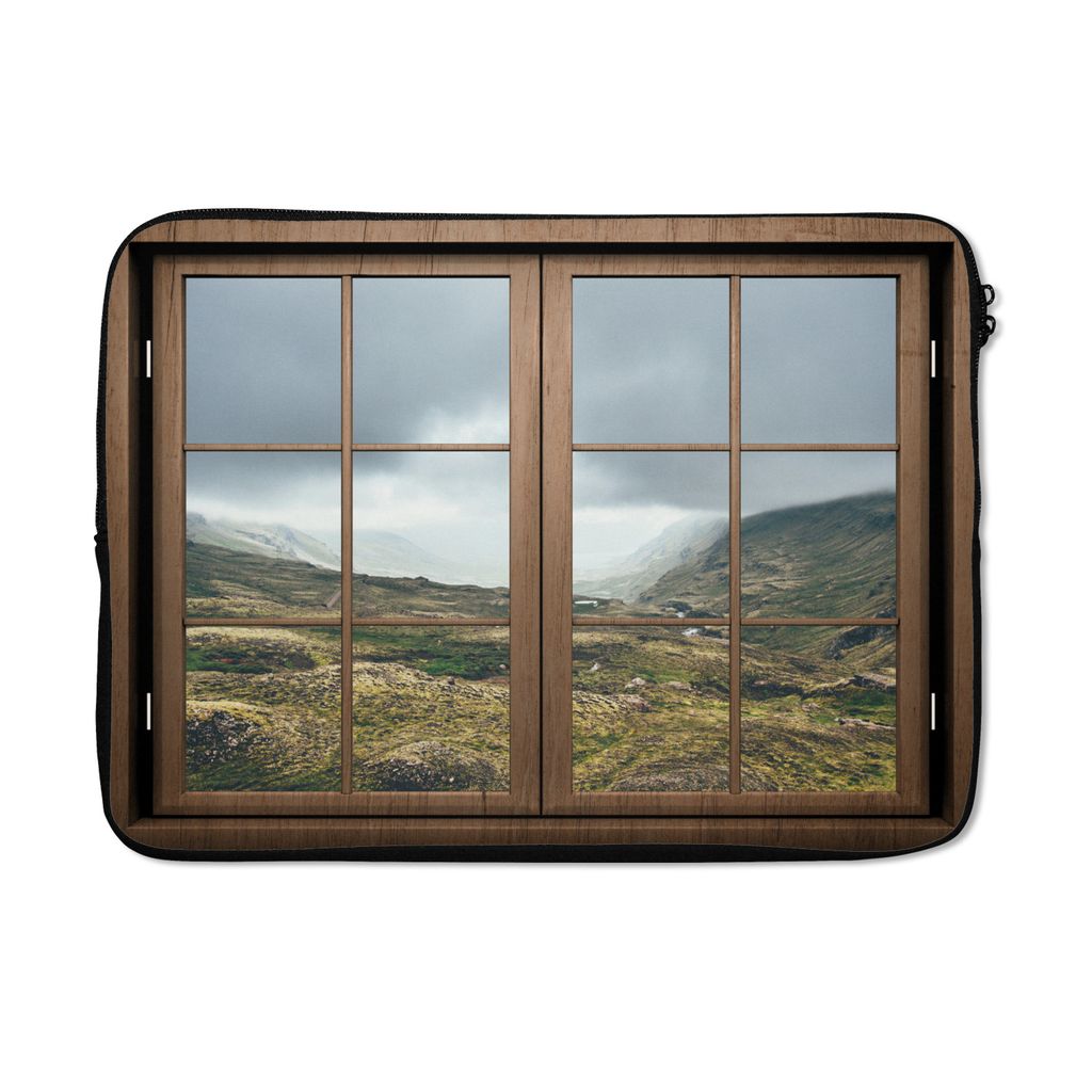MuchoWow Laptop Hülle 14 ZollDurchblick - Wolken - Berge Laptoptasche - Laptoptasche - Stoßsicher - Schutzhaube