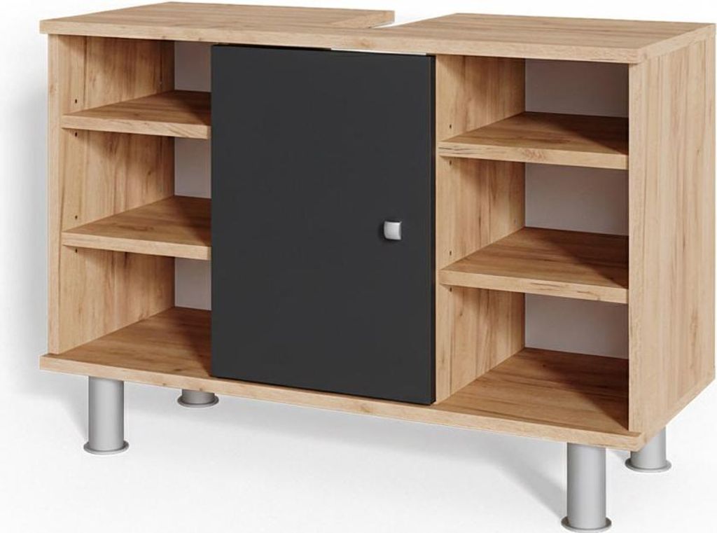 A product shot of a bathroom vanity cabinet.
