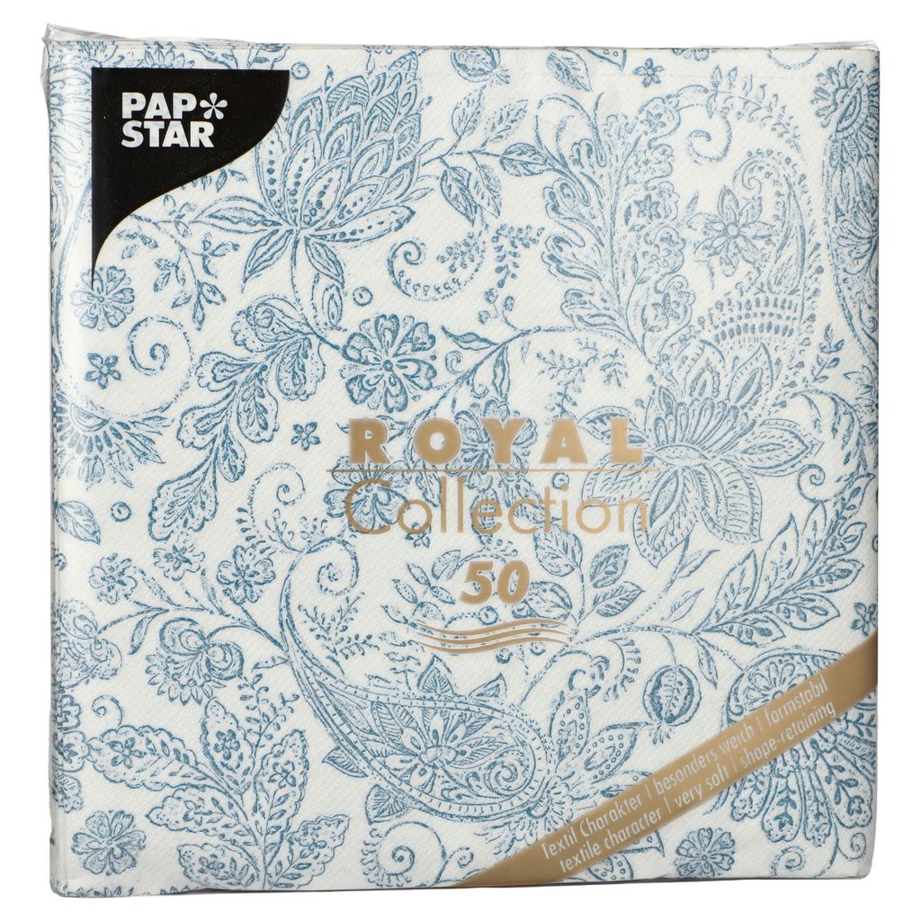 Papstar Servietten blau Paisley Zdjęcie produktu 