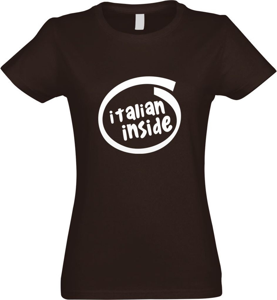 Kiwistar - T-Shirt tailliert - Damen - Chocolate - Italien Inside - mit Motiv Bedruckt - Funshirt Design - Sport - Freizeit - Damen - M
