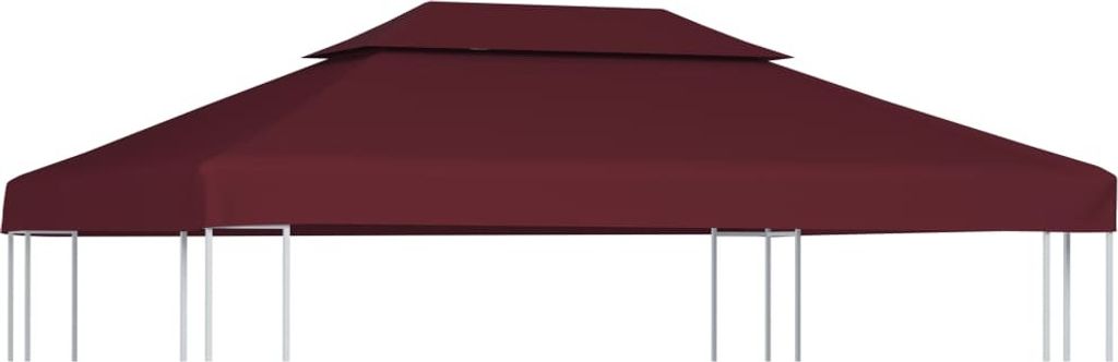 The Living Store Pavillon-Dachplane mit Kaminabzug 310 g/m² 4x3 m Weinrot