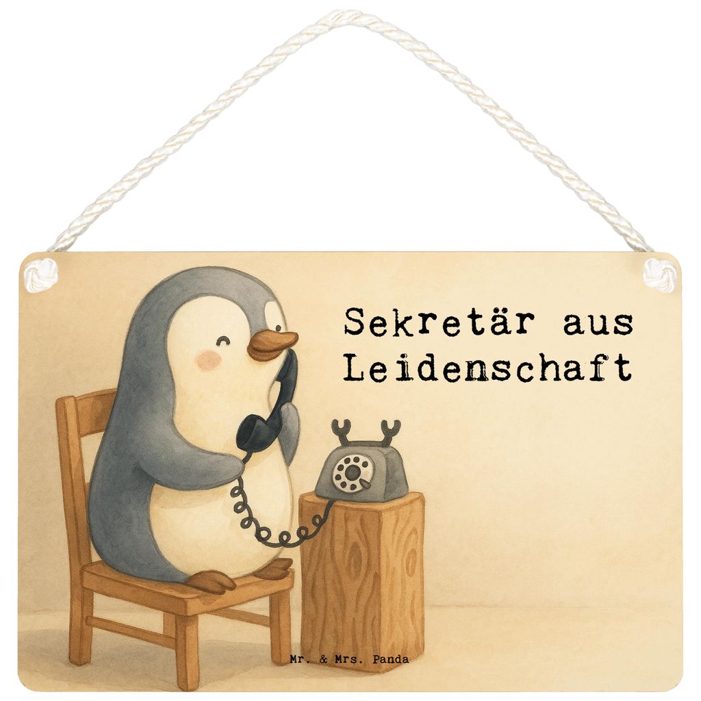 Mr. & Mrs. Panda holzbild Sekretär Leidenschaft Design DIN A6 - Weiß - Geschenk, Holzschild, hängeschild, Schild, Türschild, kleine aufmerksamkeit