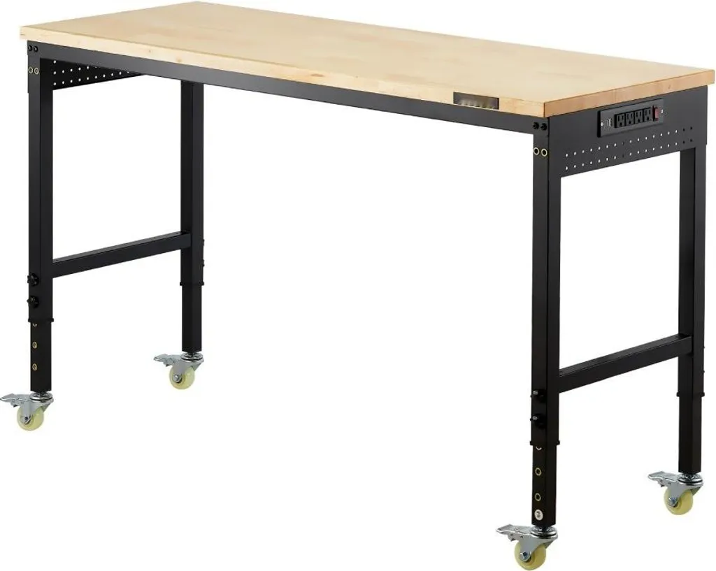 Poste de travail réglable pour atelier 907kg - Établi 152cm avec prises - 12