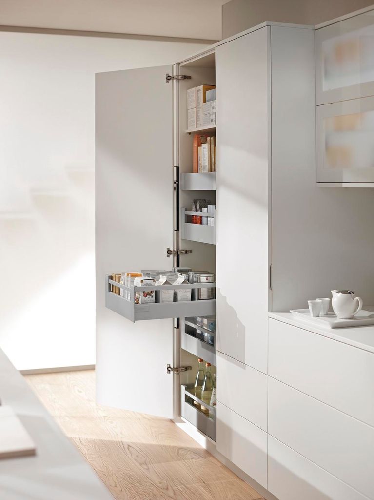 Blum Space Tower Tandembox antaro Schubladen-Set | Mit Reling, 30kg NL550mm, KB 450mm | grau