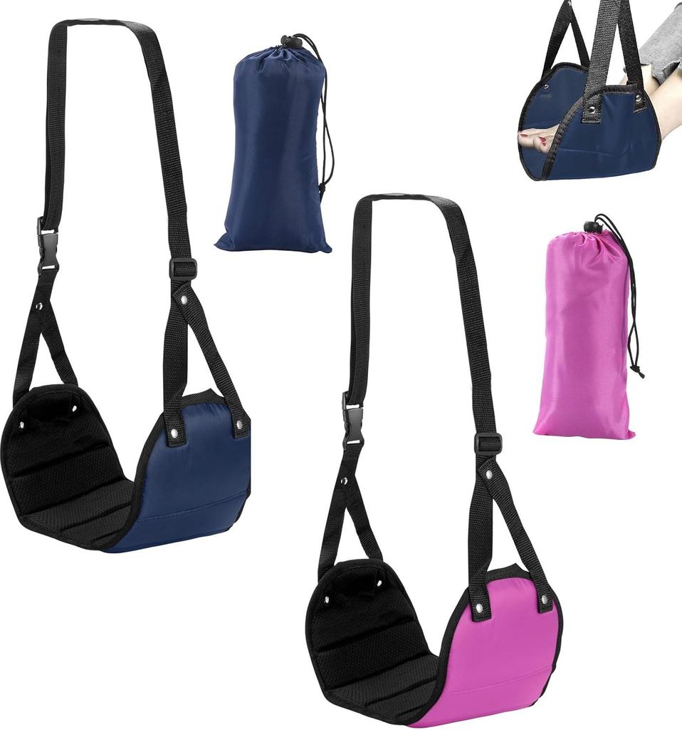 Faltbare Fußstütze Hängematte Tragbare Reise-Fußstütze für Büro und Wohnheim - Set von 2