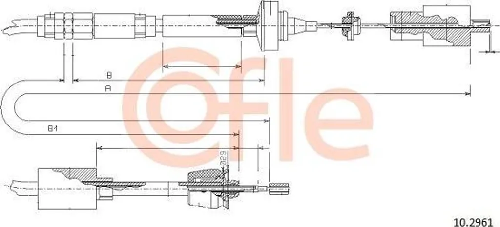 Câble d'embrayage renforcé 10.2961 COFLE - Compatible Safrane OE