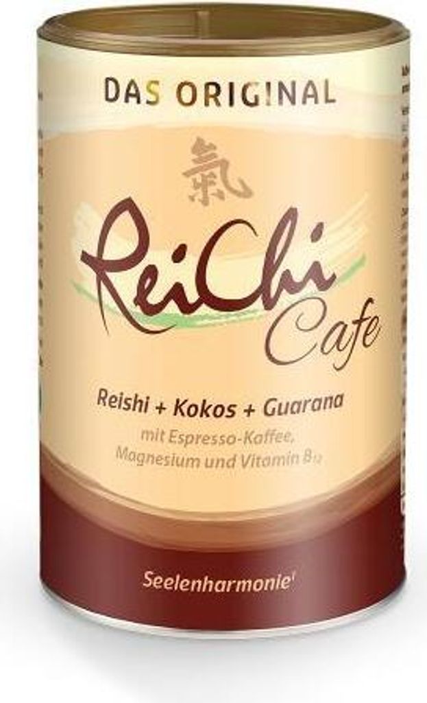 ReiChi Cafe Reishi-Pilz Espresso-Kaffee mit Kokos Guarana Ginseng Pulver, 400 g Pulver