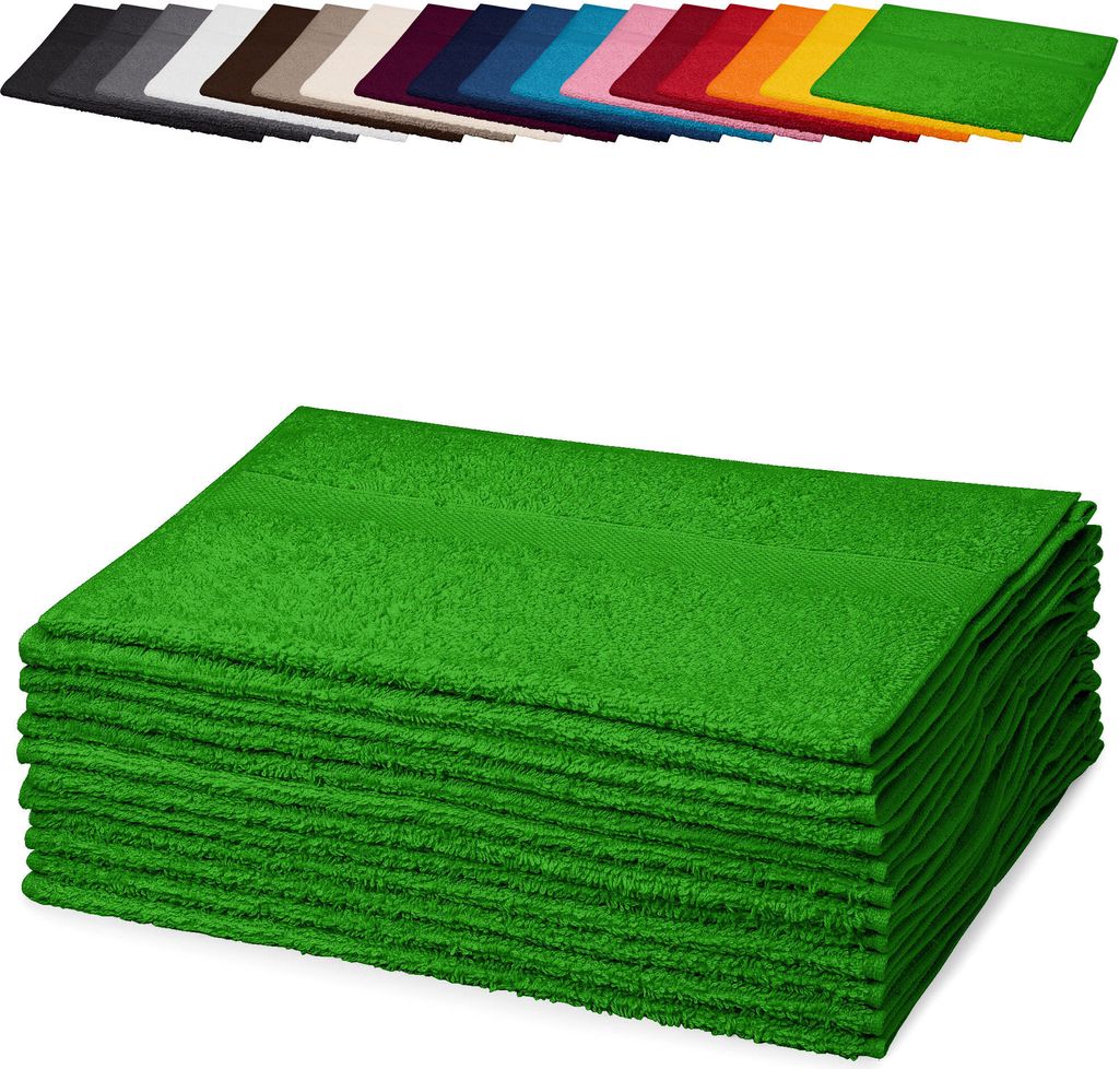 10er PACK Gästetücher 30x50 cm Gästehandtücher Kinderhandtücher Babyhandtücher 100% Baumwolle, Farbe: Grün