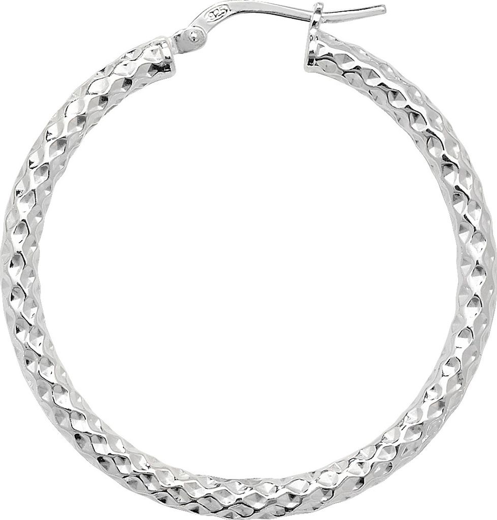 925 Sterling Silber Damen - Paar Creolen - 30mm; WJS11493 Produktbild 