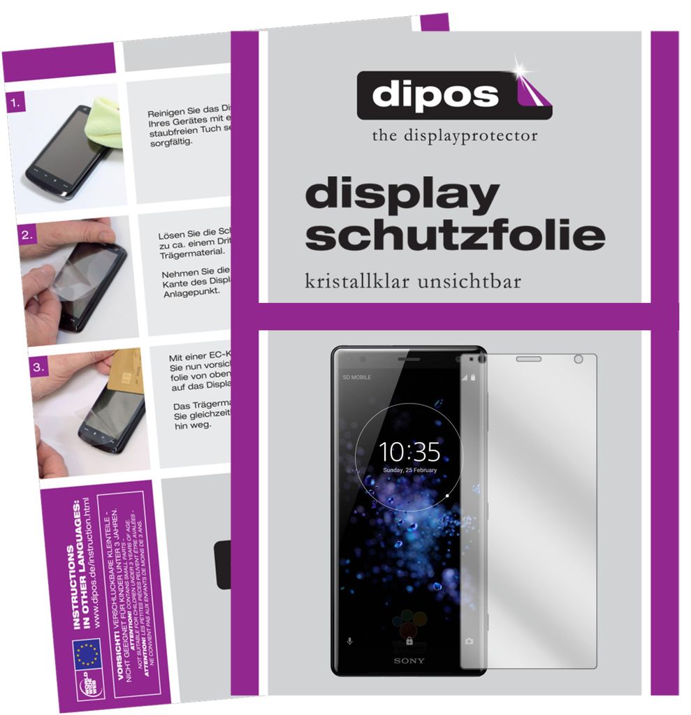 6x Schutzfolie für Sony Xperia XZ2 Compact klar Displayschutzfolie Folie Display