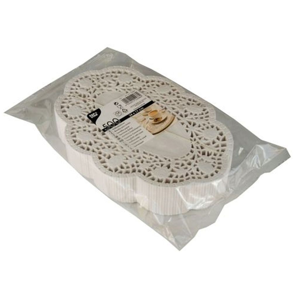 Copertina Papstar moka ovale in carta 24 x 17 cm bianco 500 Immagine del prodotto 