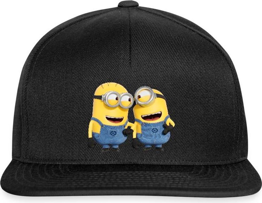 Spreadshirt Minions Despicable Me Phil Und Stuart Snapback Cap, One size, Schwarz/Schwarz