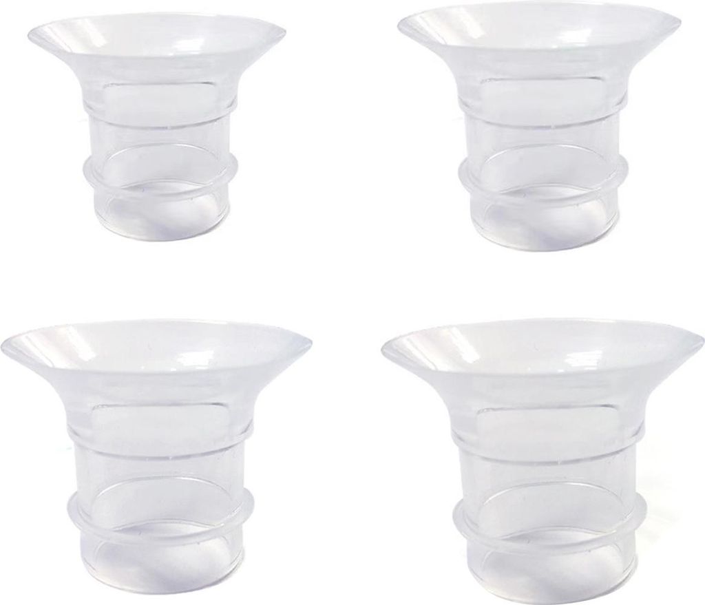 4-teiliges Set Silikon-Milchflaschentrichter & Adapter für Milchpumpen, Größen 17/19/21/24 mm, BPA-frei