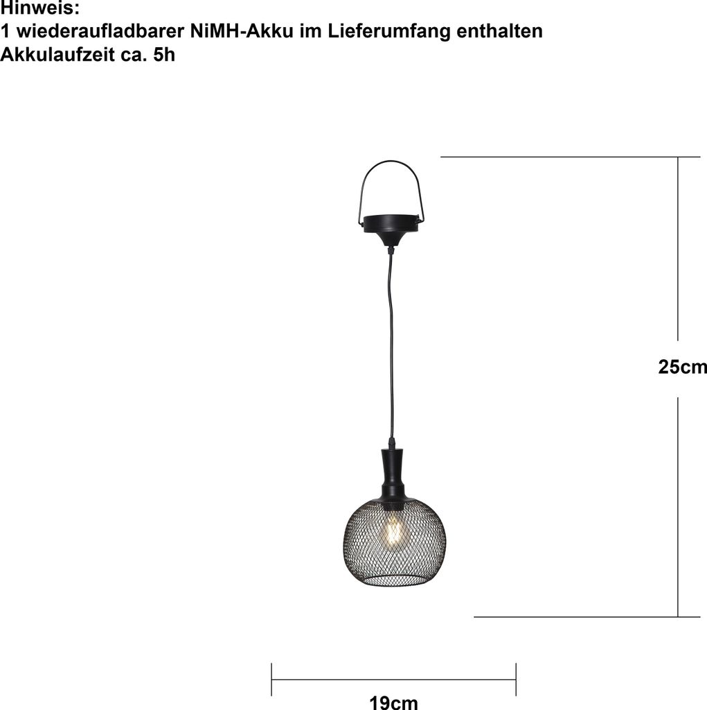 Star Trading 481-70 LED-Solar-Lampe "Sunlight"zum Hängen, Produktbild 12