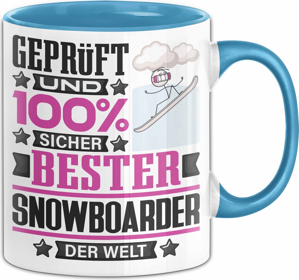 Snowboarder Geschenk Lustiger Spruch für Snowboarder Geschenkidee Bester Snowboarder Der Welt (Blau)