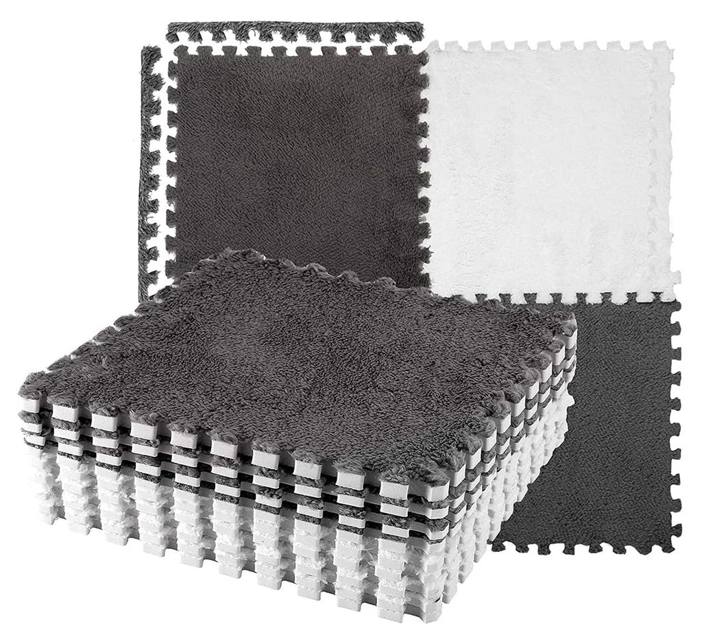 10er Set Weiche Bodenmatten – Steckbare Plüsch Schaumstoff Produktbild 