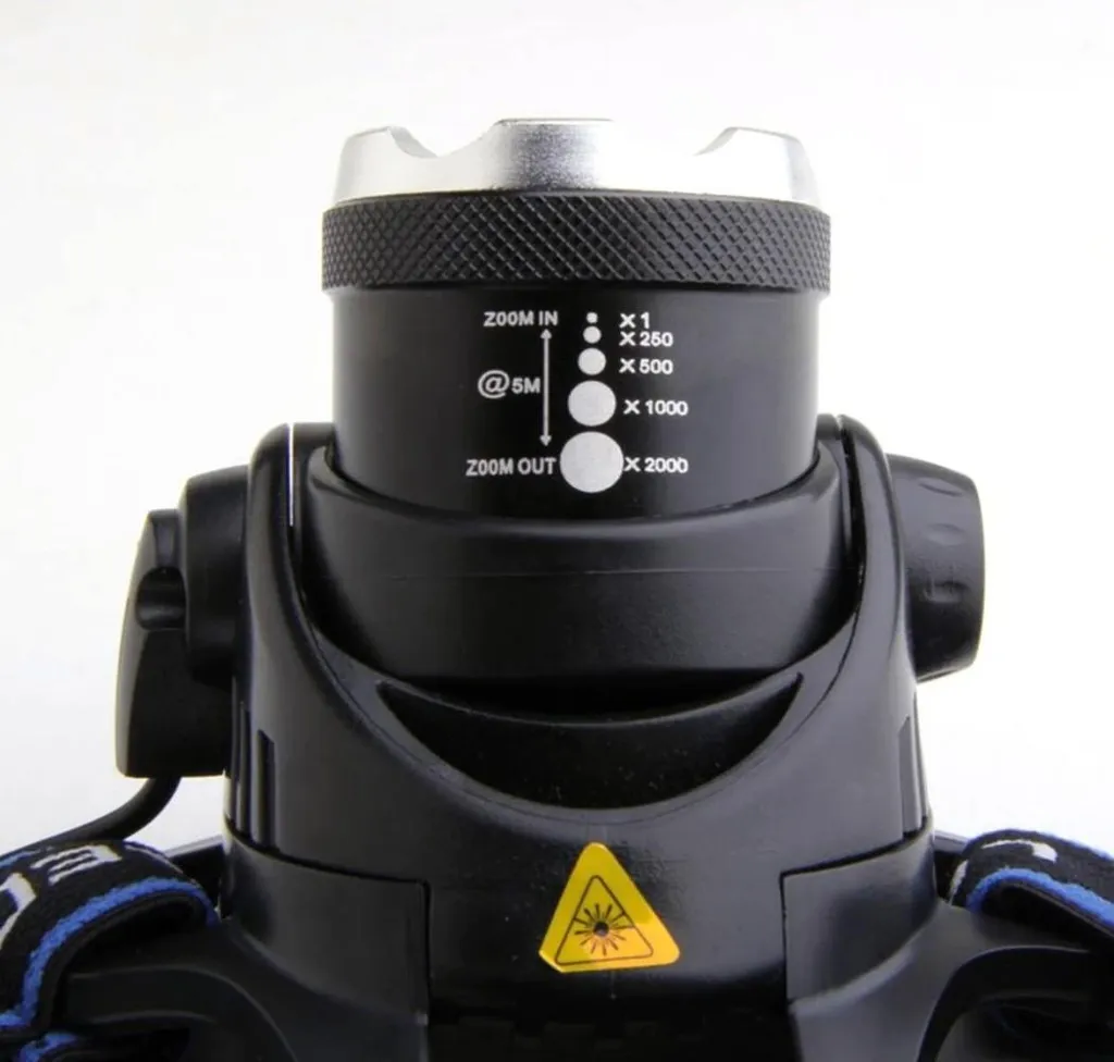 Lampe frontale pour course nocturne et vélo LED CREE 2000lm éclairage - 3