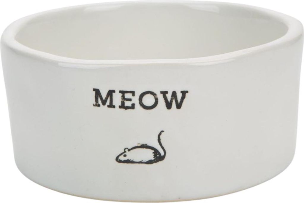Beeztees Meow – miska pre mačky – keramická – biela – 11,5 Obrázok produktu 