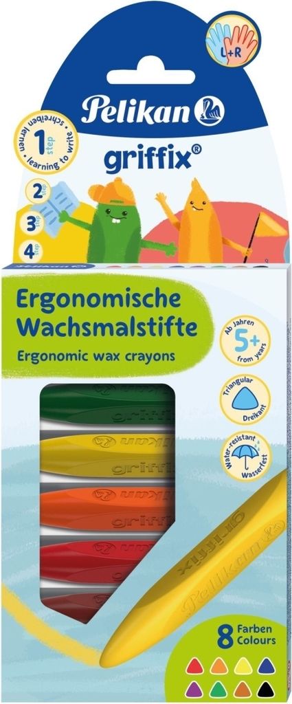 Wachsmalstift Dreikant Wachskreide VE=5x8 Farben