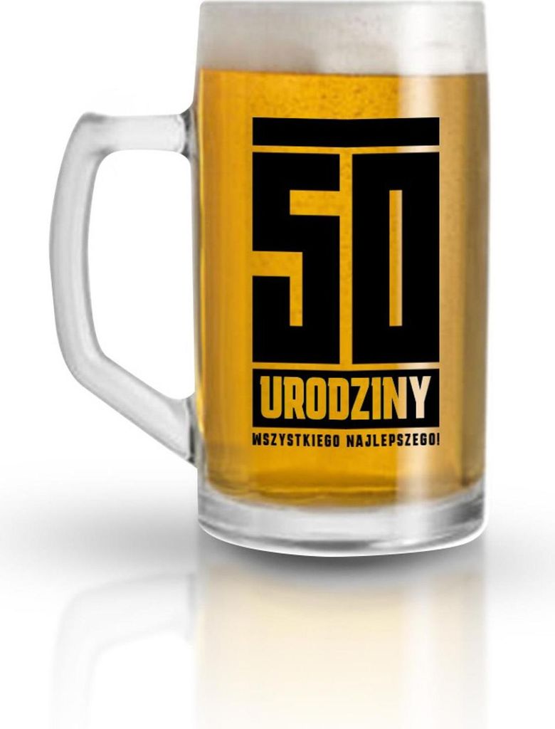 Bierkrug zum 50. Geburtstag mit 500 Milliliter Fassungsvermögen
