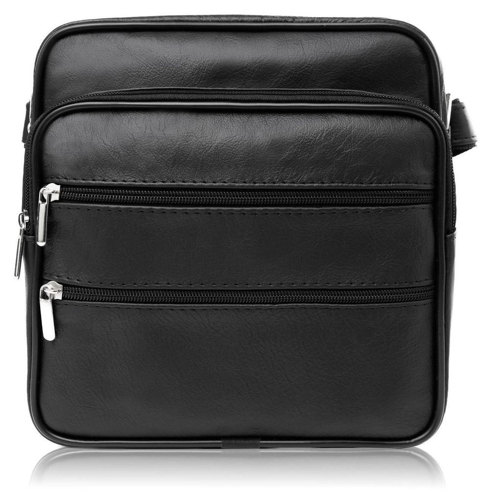 Herren Leder Umhängetasche urban schwarz Naturleder Abruzzo ABR-19
