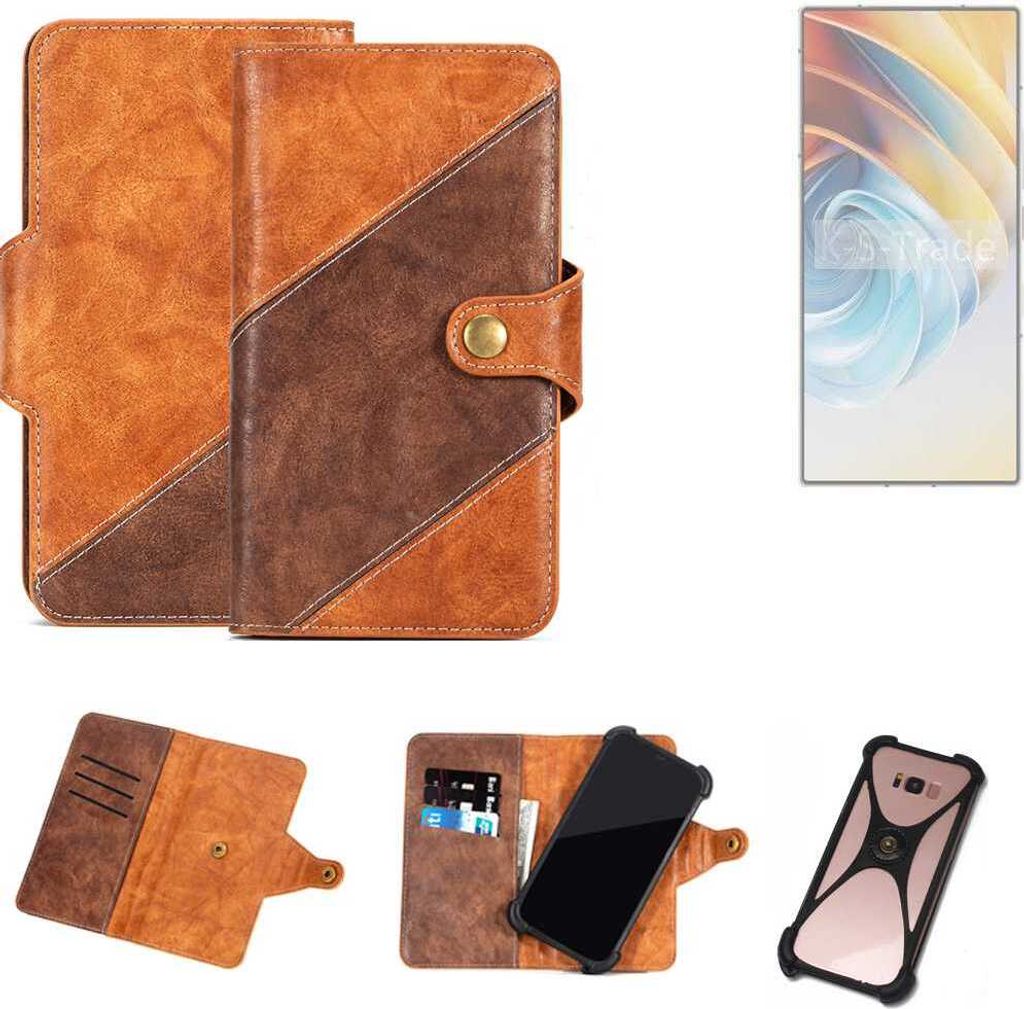 K-S-Trade Handyhülle Schutzhülle Bookstyle Case Wallet-Case kompatibel mit Nubia Z60 Ultra Leading Version Cover Klapphülle Kantenschutz Smartphone