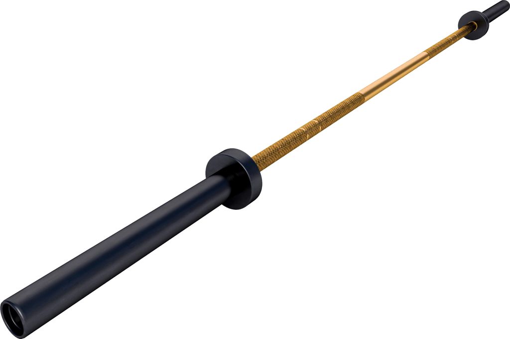 GORILLA SPORTS Langhantelstange - 220 cm, Olympia 50mm Bohrung, 20 kg Eigengewicht, gerändelte Griffe, Stahl, Keramikbasis, Gold - Langhantel-St...
